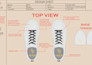 design custom shoe sketch and shoe tech pack
